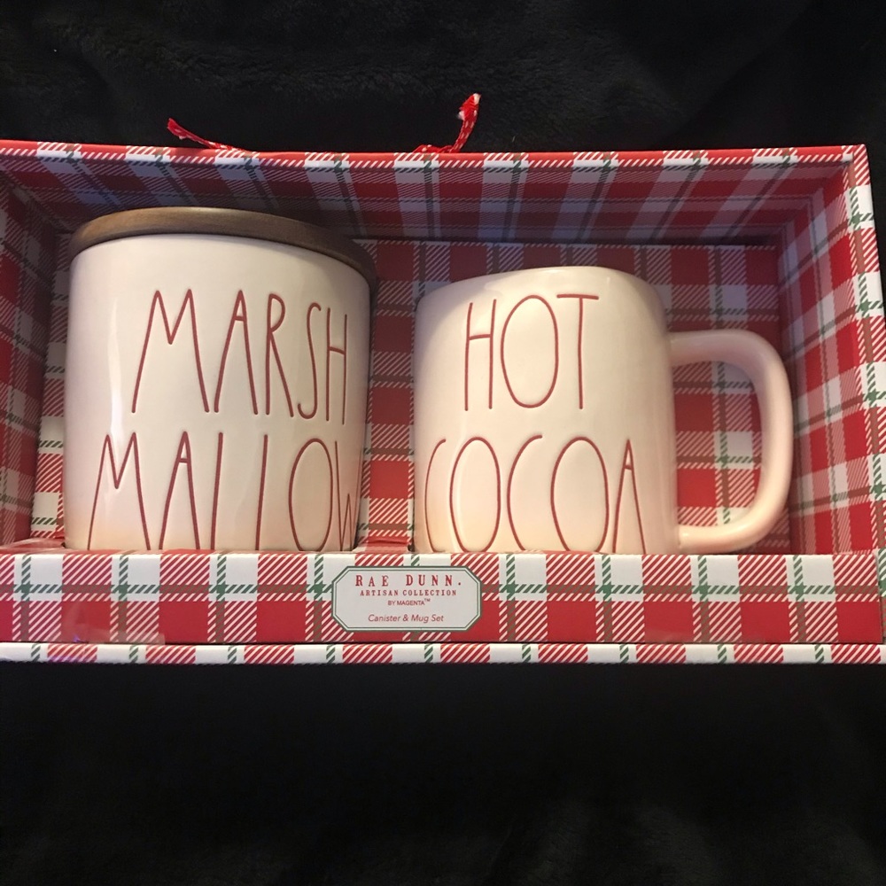 Rae Dunn BNIB Marshmallow cellar and mug set